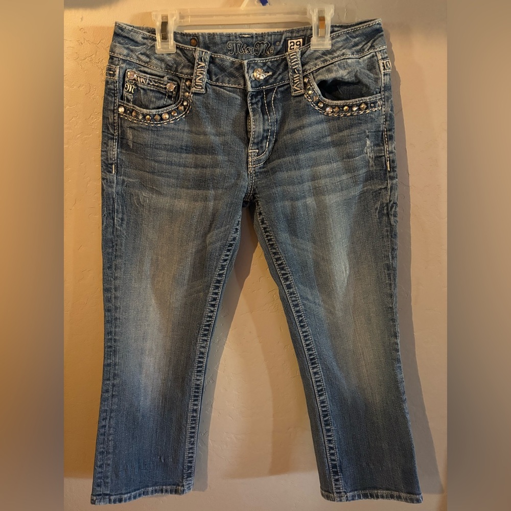 Miss Me Blue Denim Capri